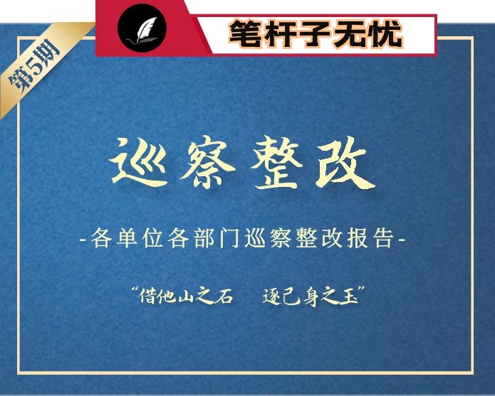 【小助手独家】第5期_各单位部门巡察整改报告（113篇121万字）