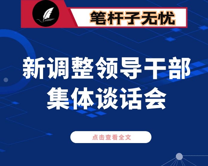 在新调整领导干部集体谈话会上的讲话