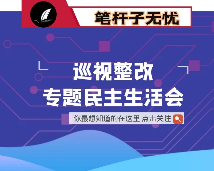 巡视整改专题民主生活会个人对照检查材料