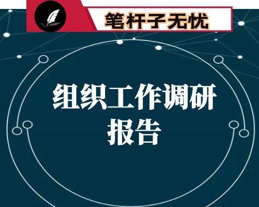 县组织工作调研报告