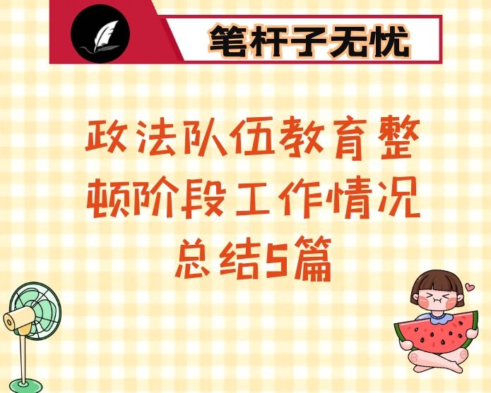 政法队伍教育整顿阶段工作情况总结5篇