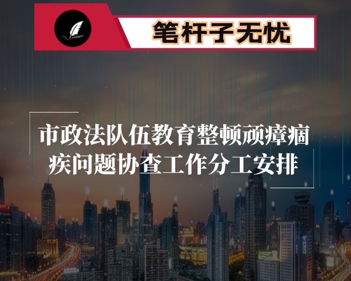 市政法队伍教育整顿顽瘴痼疾问题协查工作分工安排
