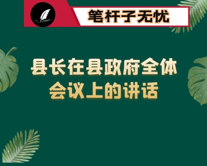 县长在县政府全体会议上的讲话