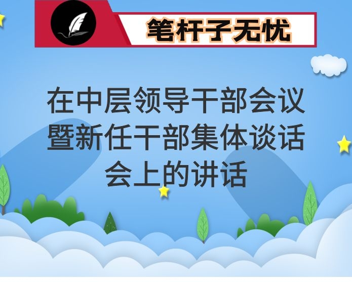 在中层领导干部会议暨新任干部集体谈话会上的讲话