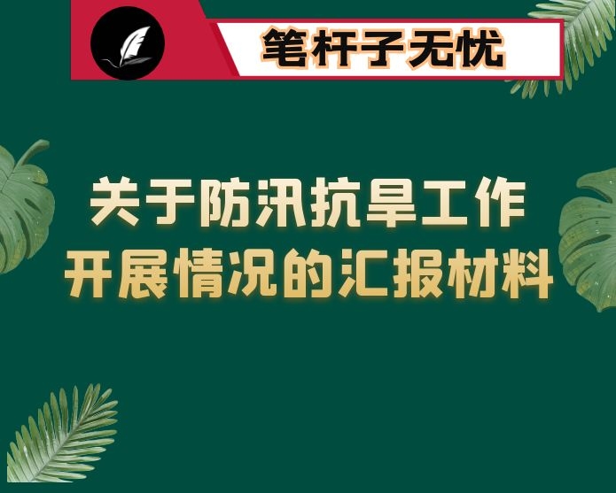 关于防汛抗旱工作开展情况的汇报材料