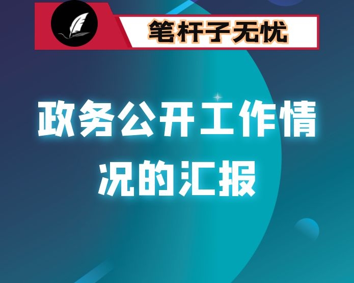 政务公开工作情况的汇报