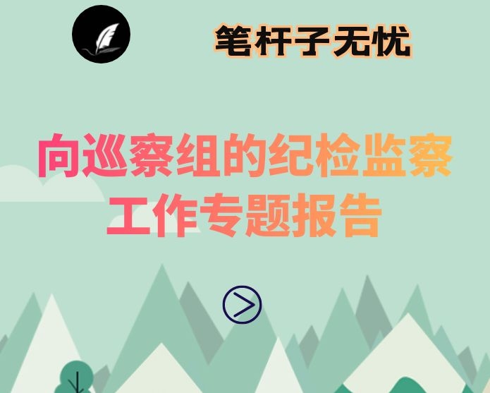 向巡察组的纪检监察工作专题报告