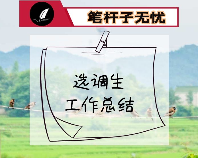 选调生工作总结