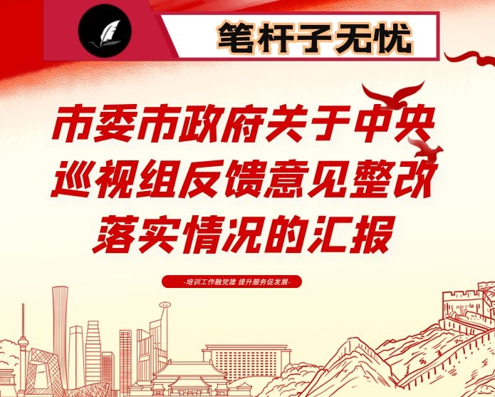 市委市政府关于中央巡视组反馈意见整改落实情况的汇报