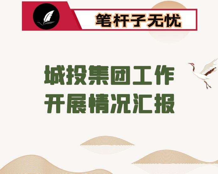 城投集团工作开展情况汇报