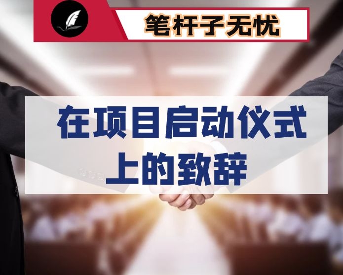  在项目启动仪式上的致辞（厅级）