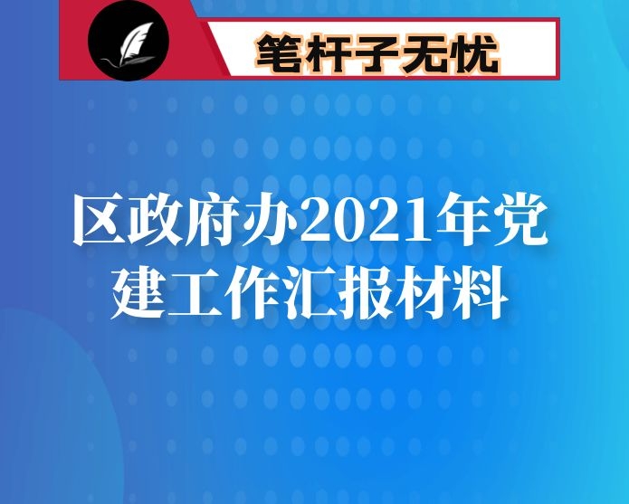 区政府办2021年党建工作汇报材料