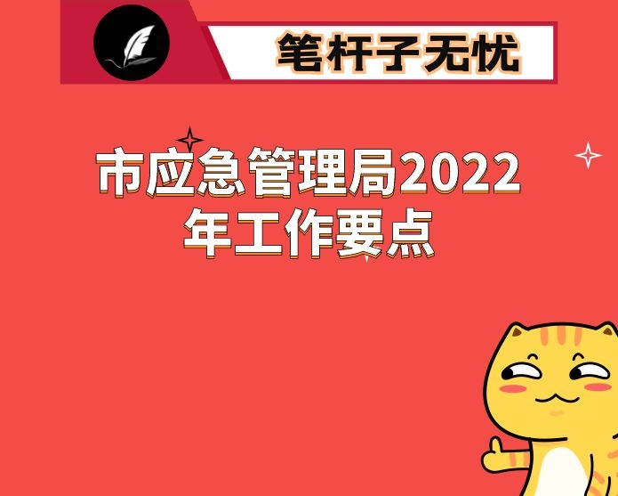 市应急管理局2022年工作要点
