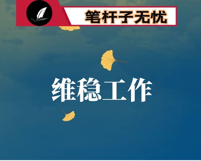 在市委维稳工作座谈会上的社会稳定工作汇报发言